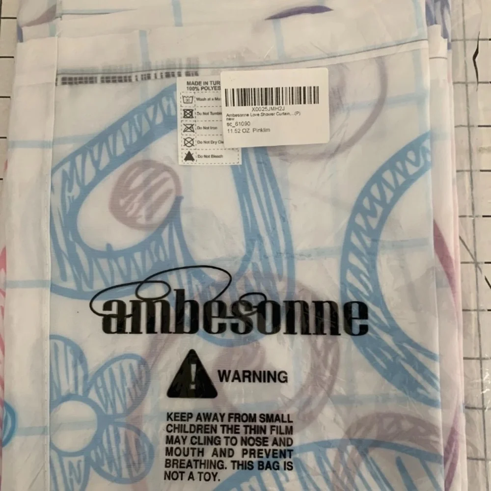 NEW Ambesonne Love Shower Curtain, Heart Swirled Sketch on Checkered Notebook